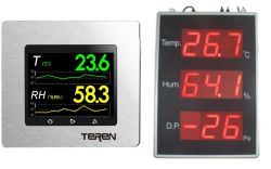 TEREN индикаторные табло, информационные дисплеи для индикации показаний температуры, влажности, перепада давления от встроенных и внешних датчиков