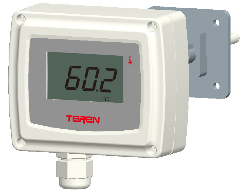 TEREN TT12 канальный преобразователь / датчик температуры высокой точности, выход 4..20mA, 0-10V, RS485/Modbus или 0-5V, с фланцем монтажным в комплекте