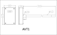 TEREN AVT110 канальный преобразователь / датчик скорости воздуха, выход 4..20mA, 0-10V. Чертеж, размеры