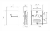 TEREN CDWC Настенный контроллер / датчик концентрации углекислого газа CO2, выходы 2 реле SPST, RS485/Modbus. Чертеж, размеры